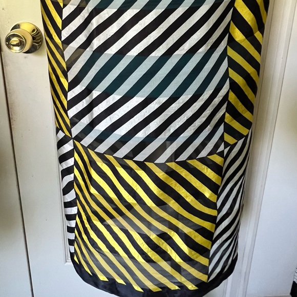 YvesSaintLaurent YSL Scarf. 100% Silk. Stripes. Made in Italy. - Picture 2 of 14